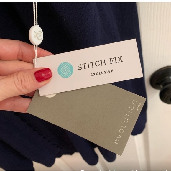 Evolution by Cyrus Davison Scalloped Edge Cardigan size Small Navy - Picture 2 of 9